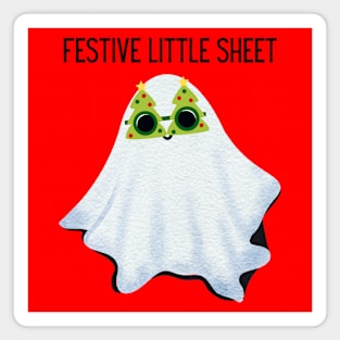 Festive Little Sheet Holiday Winter Ghost Magnet